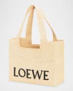 Image 5 of 6: Loewe x Paula’s Ibiza Font Medium Tote Bag in Raffia