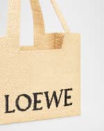 Image 4 of 6: Loewe x Paula’s Ibiza Font Medium Tote Bag in Raffia