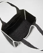 Image 5 of 6: Loewe x Paula’s Ibiza Font Logo Large Tote Bag in Raffia