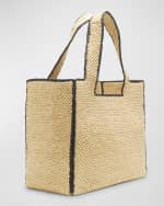 Image 3 of 4: Loewe x Paula’s Ibiza Font Large Tote Bag in Raffia