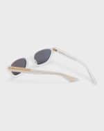 Image 2 of 5: KHAITE x Oliver Peoples 1983C White Acetate & Crystal Cat-Eye Sunglasses