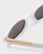 Image 3 of 5: KHAITE x Oliver Peoples 1983C White Acetate & Crystal Cat-Eye Sunglasses