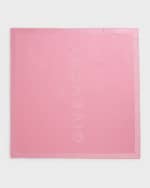 Image 1 of 3: Givenchy Pink Jacquard Logo Silk-Wool Shawl