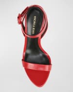 Image 4 of 4: Veronica Beard Darcelle Leather Ankle-Strap Sandals