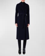 Image 2 of 5: Akris punto Belted Wool-Cashmere Long Coat
