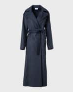 Image 1 of 5: Akris punto Long Double-Breast Belted Wool-Cashmere Coat