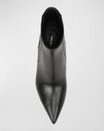 Image 5 of 5: Veronica Beard Lisa Pleated Leather Ankle Booties
