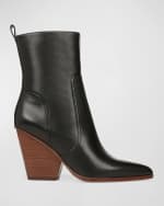 Image 1 of 5: Veronica Beard Logan Leather Ankle Boots