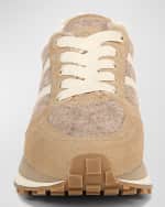 Image 3 of 5: Veronica Beard Valentina Mixed Leather Wool Retro Sneakers