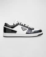 Image 1 of 6: Prada Men's Downtown Patent Leather Low-Top Sneakers