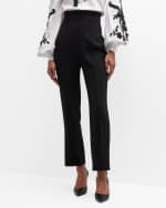 Image 3 of 5: Carolina Herrera High-Rise Skinny-Leg Ankle Crepe Pants