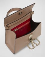 Image 5 of 6: Valentino Garavani VSLING Small Rhinestone Leather Top-Handle Bag