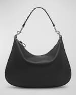Image 1 of 5: Valentino Garavani Rockstuds Zip Leather Hobo bag