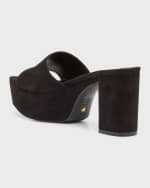 Image 3 of 6: Stuart Weitzman Square High Suede Platform Sandals