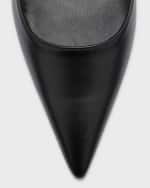 Image 4 of 6: Stuart Weitzman Stuart Leather Block-Heel Pumps