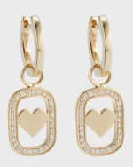 Image 1 of 5: Sydney Evan Open Icon Happy Face and Heart Diamond Earrings