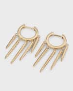 Image 4 of 5: Sydney Evan Graduated Diamond Fringe Huggie Earrings