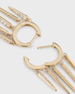 Image 3 of 5: Sydney Evan Graduated Diamond Fringe Huggie Earrings