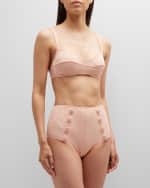 Image 2 of 5: Lisa Marie Fernandez Textured Two-Piece Bikini Set