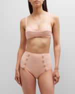 Image 4 of 5: Lisa Marie Fernandez Textured Two-Piece Bikini Set