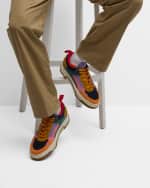 Image 2 of 6: Christian Louboutin Men's Astroloubi Mixed Media Colorblock Low-Top Sneakers