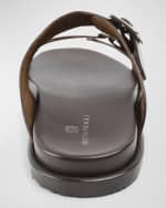 Image 4 of 5: Bruno Magli Men's Erasmo Double Buckle Leather Sandals