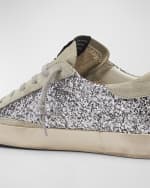 Image 2 of 5: Golden Goose Superstar Suede Glitter Low-Top Sneakers