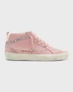 Image 1 of 6: Golden Goose Mid Star Leather Glitter Wing-Tip Sneakers