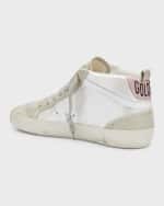 Image 3 of 6: Golden Goose Mid Star Metallic Glitter Wing-Tip Sneakers