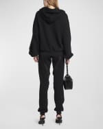Image 3 of 5: TOM FORD Chiffon-Insert Loopback Cotton Fleece Zip Hoodie