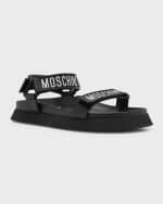 Image 5 of 6: Moschino Men's Logo Grip Strap Sandals