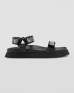 Image 1 of 6: Moschino Men's Logo Grip Strap Sandals
