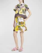 Image 5 of 6: La DoubleJ Floral-Print Patch-Pocket Mini Skirt