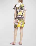 Image 3 of 6: La DoubleJ Floral-Print Patch-Pocket Mini Skirt