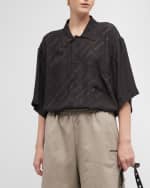 Image 3 of 6: Balenciaga Button-Front Minimal Shirt with Lettering Details