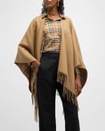 Image 3 of 5: Burberry Charlotte Check Wool Cape