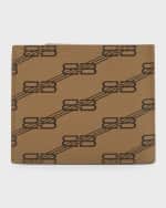 Image 3 of 4: Balenciaga Men's Signature Square Folded Wallet BB Monogram Coated Canvas