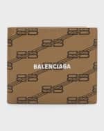 Image 1 of 4: Balenciaga Men's Signature Square Folded Wallet BB Monogram Coated Canvas