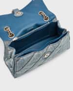 Image 5 of 6: Balenciaga Crush Small Quilted Denim Chain Bag