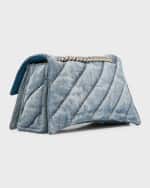 Image 4 of 6: Balenciaga Crush Small Quilted Denim Chain Bag