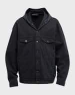 Image 2 of 6: Balenciaga Men's Balenciaga Paris Hybrid Hooded Jacket