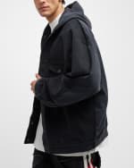 Image 4 of 6: Balenciaga Men's Balenciaga Paris Hybrid Hooded Jacket