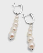 Image 4 of 5: Utopia Graduated Pearl & Diamond Clip-On Earrings