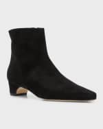 Image 5 of 6: Manolo Blahnik Tolarc Suede Zip Ankle Booties