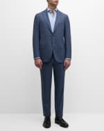 Image 2 of 6: Isaia Men's Plaid Wool Suit