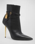 Image 5 of 6: TOM FORD Lock 105mm Leather Ankle Booties