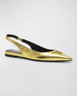 Image 5 of 6: TOM FORD Metallic Medallion Slingback Ballerina Flats