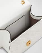 Image 3 of 4: Oscar de la Renta Mini Fringe Flower Raffia Shoulder Bag