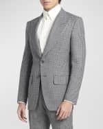 Image 4 of 5: TOM FORD Men's Atticus Tattersall Peak-Lapel Suit