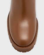 Image 4 of 6: Burberry Allostock Leather Check Heeled Chelsea Booties